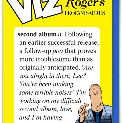 Second Album Viz Roger's Profanisaurus Funny Birthday Card