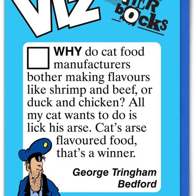 Cat Food Viz Letterbocks Funny Birthday Card