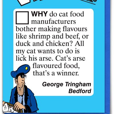 Cat Food Viz Letterbocks Funny Birthday Card
