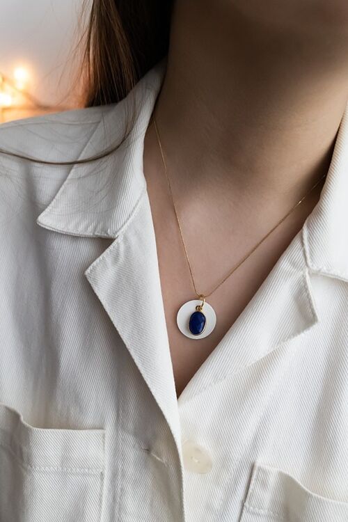 Collier olfactif Palais Royal Lapis Lazuli, Bleu or