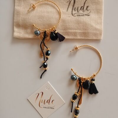 Semi-creole earrings with tassels