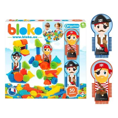 Caja de 50 Bloko + 2 Figuras Pirate Pods - A partir de 12 meses - 503537