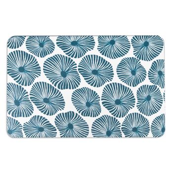 Tapis de bain antidérapant en pierre blanche Blue Swirl 2