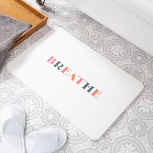 Breathe White Stone Non Slip Bath Mat