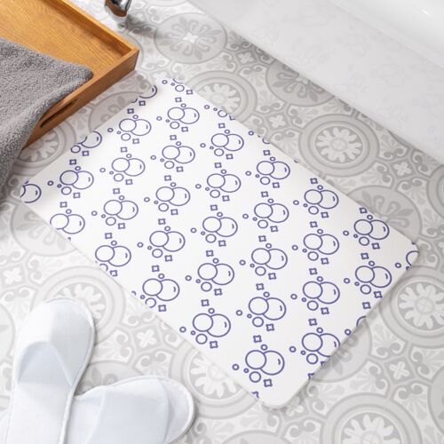 Bubbles White Stone Non Slip Bath Mat