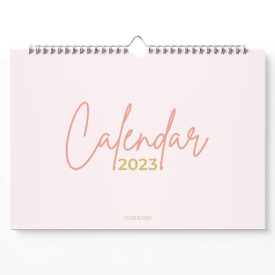 Calendario da parete moderno 2023, formato A4, inizio lunedì