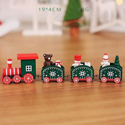 Ornements décoratifs de trains en bois de Noël pour enfants