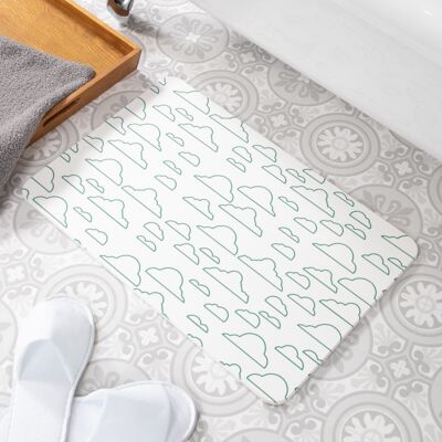 Tapis de bain antidérapant Clouds White Stone