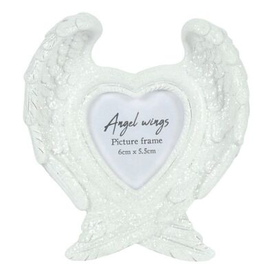 Cornice per foto con ali d'angelo glitterate
