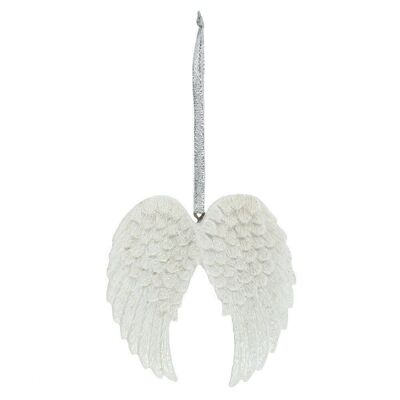 Double Glitter Angel Wing Hanging Decoration