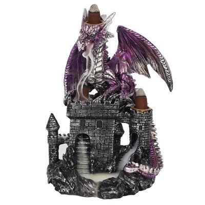 Dragón púrpura en el quemador de incienso de reflujo del castillo