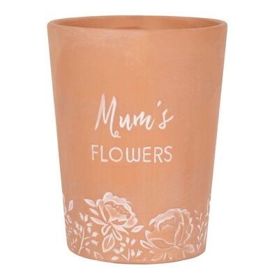 Vaso per piante in terracotta "Mum's Flowers".