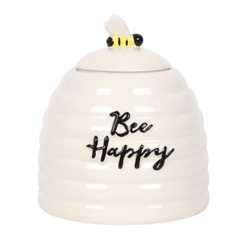 Pot de rangement en céramique Bee Happy 1