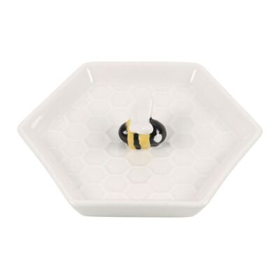 Plato de baratija hexagonal de abeja