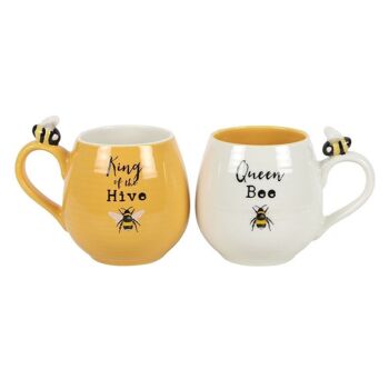 Ensemble de tasses Bee Happy King et Queen Couples