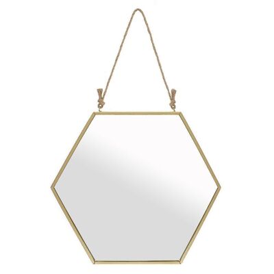 Grand miroir géométrique doré