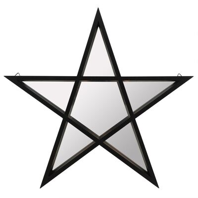 Miroir pentagramme encadré noir