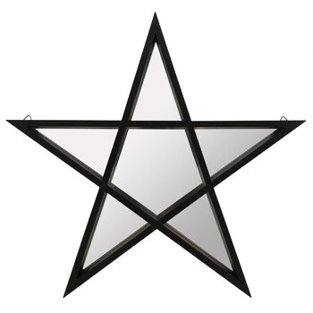 Miroir pentagramme encadré noir 1