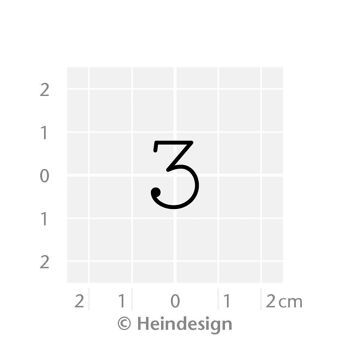 Titre du tampon motif : Chiffres - 3 2