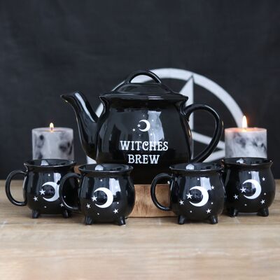 Service à thé chaudron en céramique Witches Brew