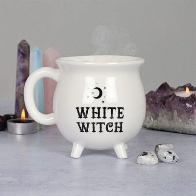 Mug chaudron de sorcière blanche