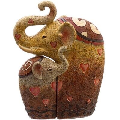 Ornamento in resina di elefanti