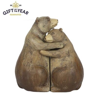 Adorno de pareja de abrazo de oso