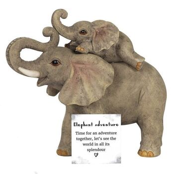 Ornement de mère et bébé éléphant aventure éléphant 3