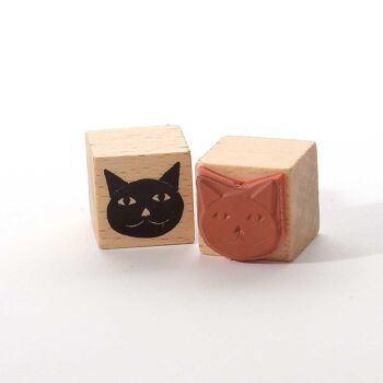 Titre du timbre du motif : Visage de chat noir 1