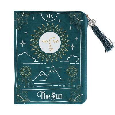 Die Sonne-Tarot-Kartentasche mit Reißverschluss