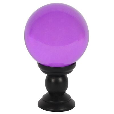 Grande boule de cristal violet sur support