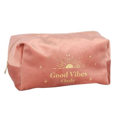 Trousse de toilette en velours Good Vibes Only