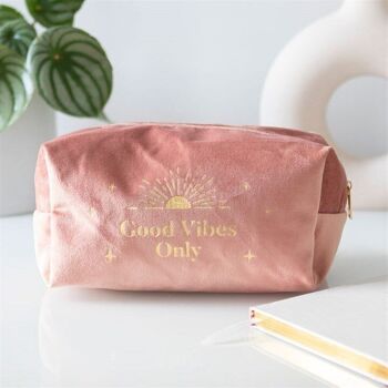 Trousse de toilette en velours Good Vibes Only 3