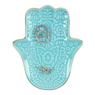 Plat à Bijoux Hamsa Turquoise