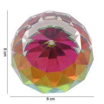 Cristal arc-en-ciel à facettes de 6 cm 2