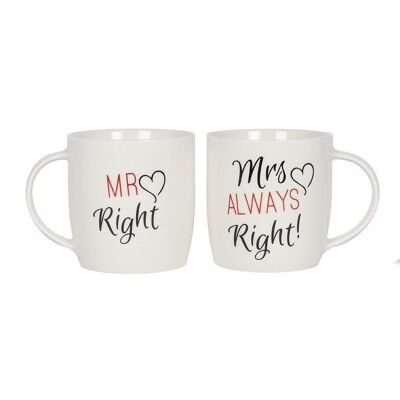 Lot de 2 mugs Mr & Mrs
