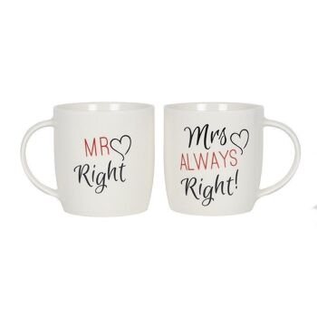 Lot de 2 mugs Mr & Mrs 1