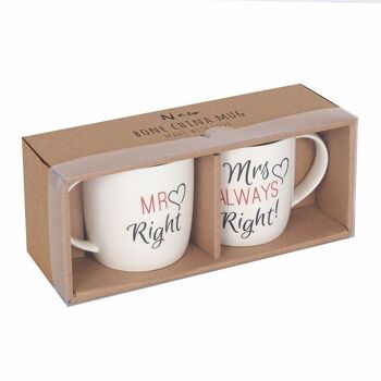 Lot de 2 mugs Mr & Mrs 2