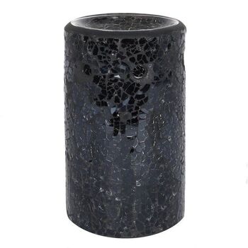 Brûleur à mazout à pilier en verre craquelé noir 3