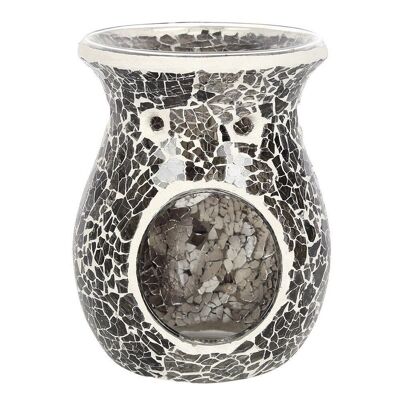 Großer Gunmetal Grey Crackle Oil Burner