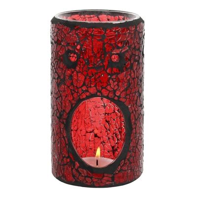Quemador de aceite de vidrio crepitante de pilar rojo