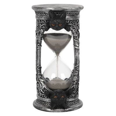 Reloj de arena de gato negro de 17 cm