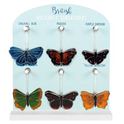 Ein britischer Schmetterlings-Sonnenfänger Display mit 24 Stück