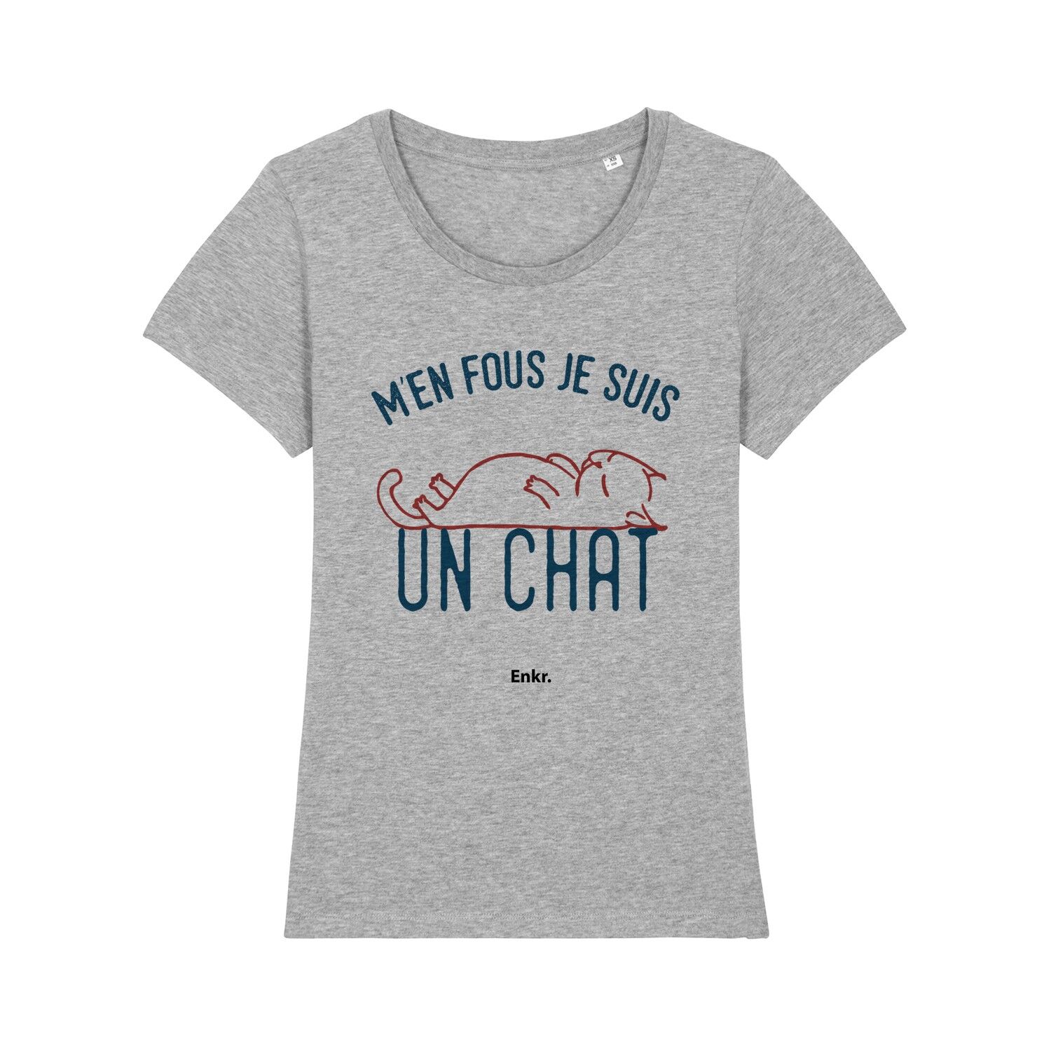 TSHIRT GRIGIO MELT M'EN CRAZY I AM A CAT donna