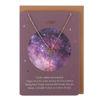 Tarjeta del collar del zodiaco de Virgo