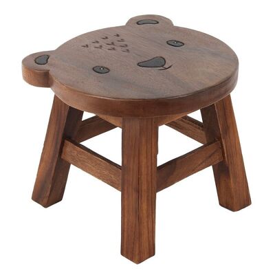 Tabouret d'ours en bois pour enfants de 26 cm