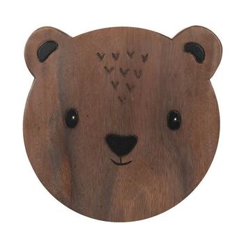 Tabouret d'ours en bois pour enfants de 26 cm 2
