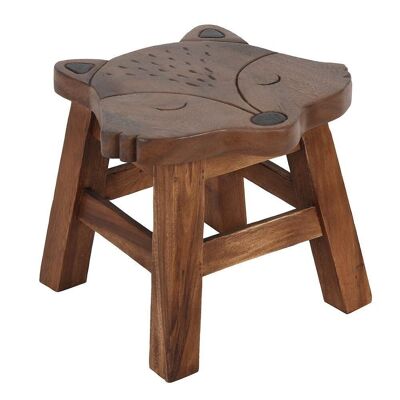 Tabouret de renard en bois pour enfants de 26 cm