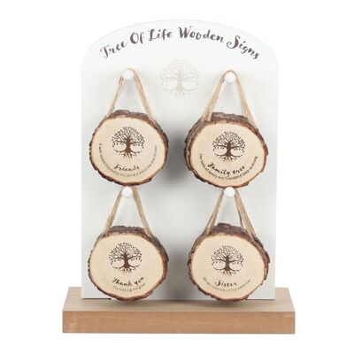 Tree of Life Wooden Sign Display of 24 pieces