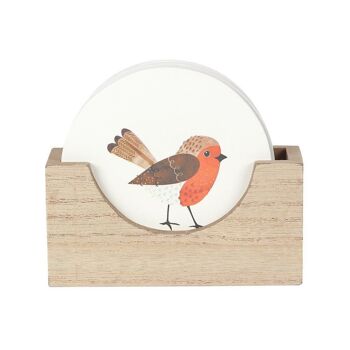 Ensemble de sous-verres d'hiver Robin 1